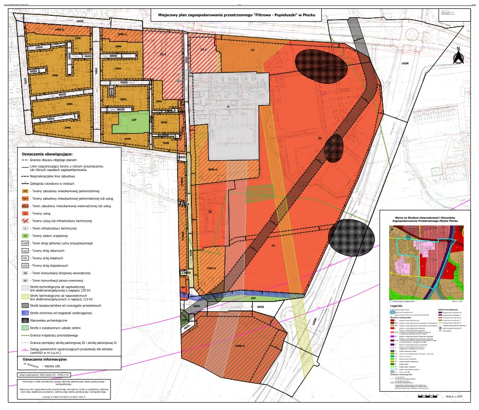 rysunek planu Filtrowa-Popiełuszki