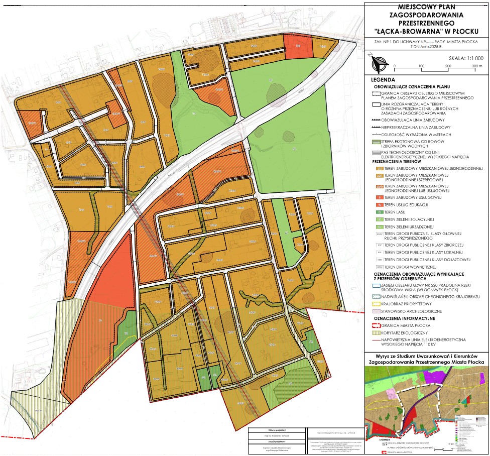 rysunek planu Łącka-Browarna
