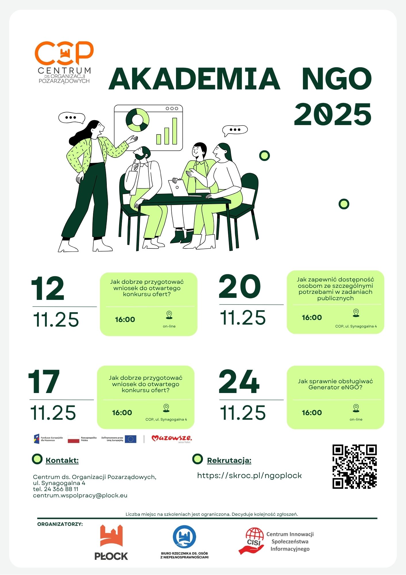 plakat z datami szkoleń