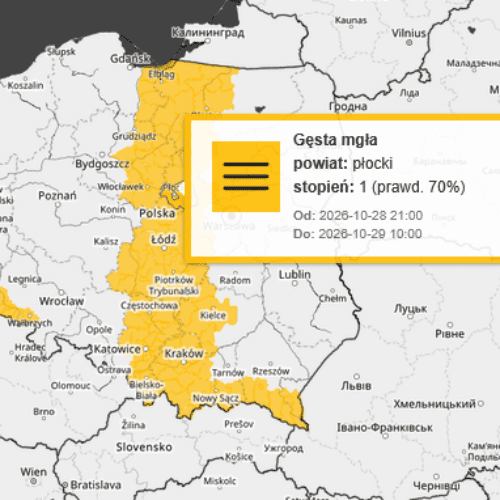 Ostrzeżenie meteo – gęsta mgła
