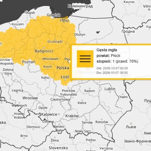 Ostrzeżenie meteo – gęsta mgła