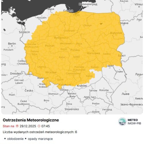 Ostrzeżenie meteo – oblodzenie