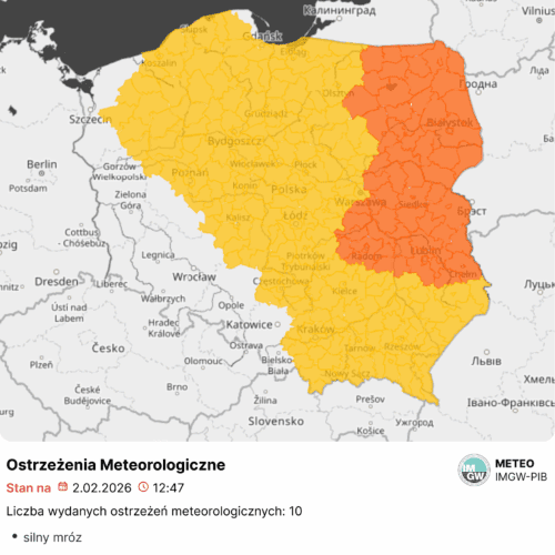 Nadal silne mrozy w dzień i w nocy