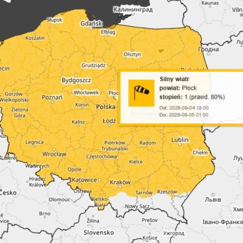 Ostrzeżenie meteo – silny wiatr