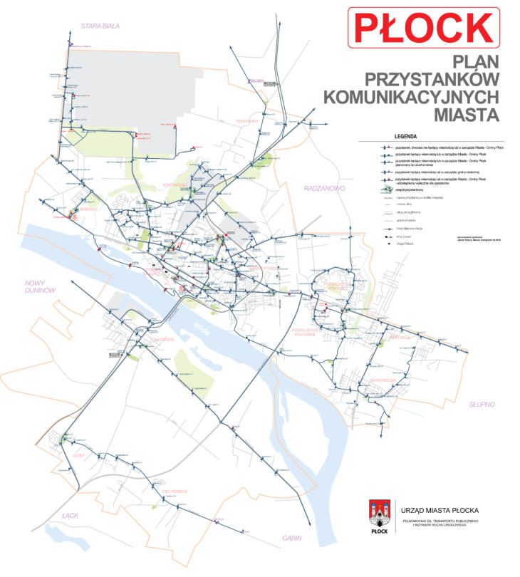 Schemat przystanków w płocku